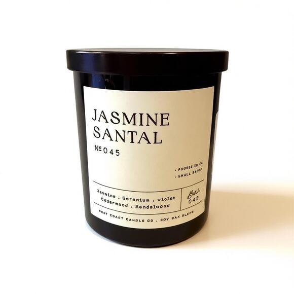 Leoben Co Jasmine Santal Candle 9 Oz 1 Wick Vegan Soy Wax Small Batch Gift - Picture 2 of 2